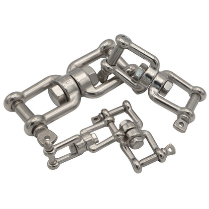 Jaw And Jaw Swivel  - 6mm, 8mm, 10mm Sizes - 316-Grade Stainless Steel - Anchor Chain Swivel