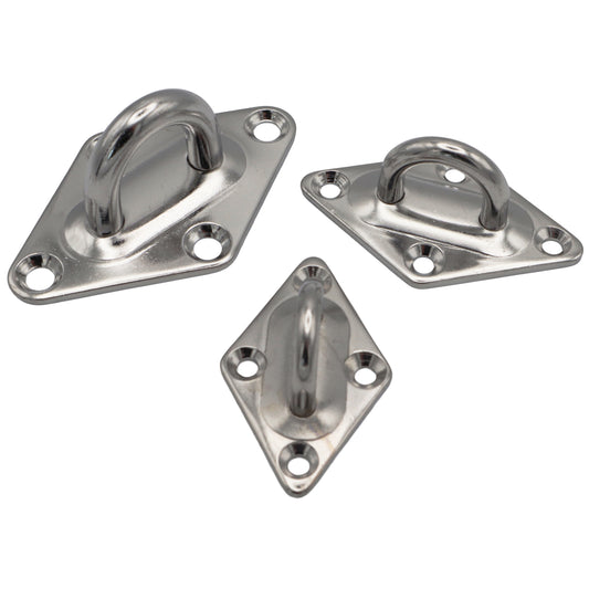 Diamond Pad Eye Mounting Hoop, A2 Stainless Steel Mounting Pad