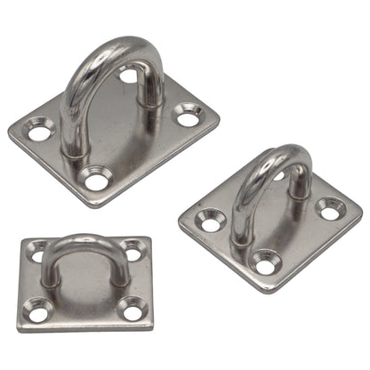 Square Pad Eye Mounting Hoop, A2 Stainless Steel Mounting Pad