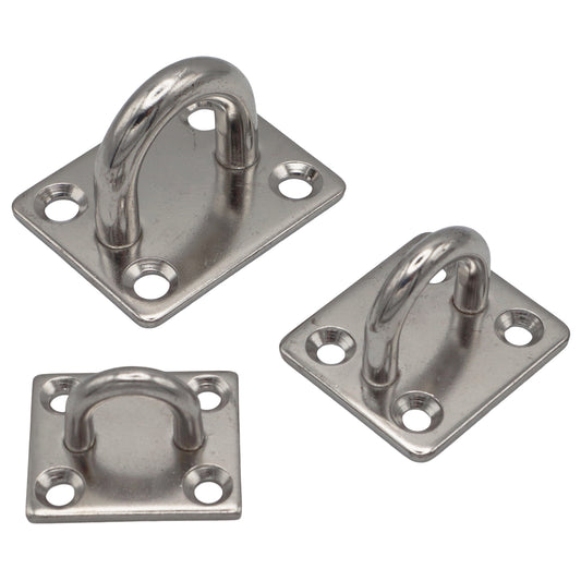 Square Pad Eye Mounting Hoop, A2 Stainless Steel Mounting Pad