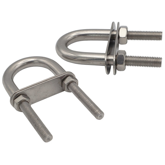 U Bolts - 316-Grade Stainless Steel - M8 and M10 Sizes - Including 2 Load Plates