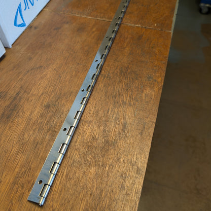Piano Hinge Offcut 32mm Opened Width - 69cm Long 1.5mm Thickness A2 Stainless