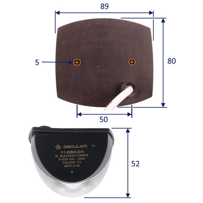 LED Navigation Light – Stern 135 Degree Light - Sphera II - Fully Watertight With Sealed 2.3m Wire