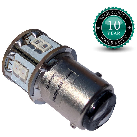 LED Replacement Bulb By NauticLED – Bay15D Fitting – Red (Port) – 160 Lumen