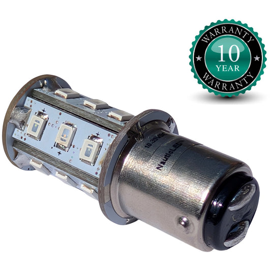 LED Replacement Bulb By NauticLED – Bay15D Fitting – Green (Starboard) – 210 Lumen