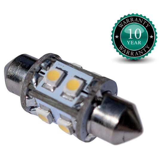LED Replacement Bulb By NauticLED – Festoon (31mm) Fitting – Natural White – 60 Lumen