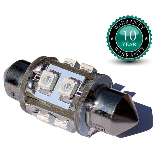 LED Replacement Bulb By NauticLED – Festoon (31mm) Fitting – Red (Port) – 60 Lumen