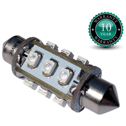 LED Replacement Bulb By NauticLED – Festoon (37mm) Fitting – Green (Starboard) – 85 Lumen