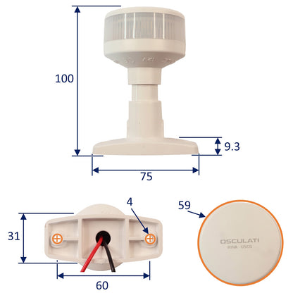 Osculati 360-Degree Anchor Light – Evoled LED Mooring / Steaming Light For Vessels Up To 20m
