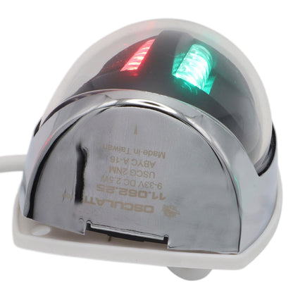 Osculati Sphera III Bi-Colour Navigation Light – Port & Starboard Combined Navigation Light – Fully Watertight With Sealed 2.3m Wire