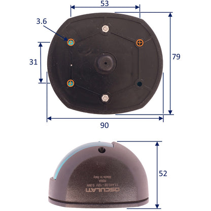 Osculati Classic LED Navigation Light - Starboard Side - For Boats Up To 20m In Length - 112.5 Degree Right.