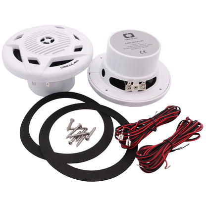 Pair Of White 4” Marine Speakers -Osculati Dual Cone Loudspeakers - Waterproof - UV Resistant