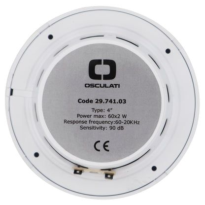 Pair Of White 4” Marine Speakers -Osculati Dual Cone Loudspeakers - Waterproof - UV Resistant