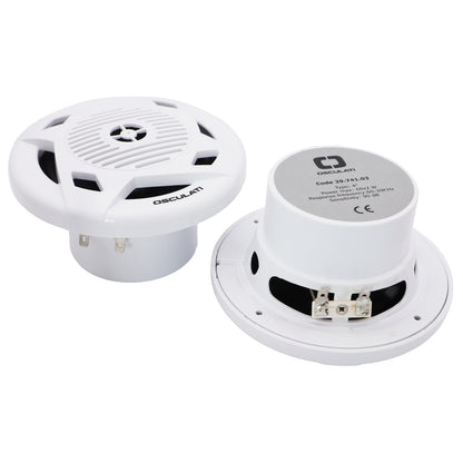 Pair Of White 4” Marine Speakers -Osculati Dual Cone Loudspeakers - Waterproof - UV Resistant