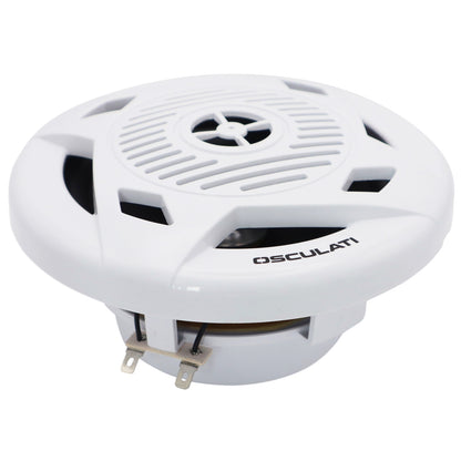 Pair Of White 5.25” Marine Speakers - Osculati Dual Cone Loudspeakers - Waterproof - UV Resistant