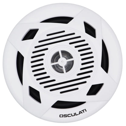 Pair Of White 5.25” Marine Speakers - Osculati Dual Cone Loudspeakers - Waterproof - UV Resistant