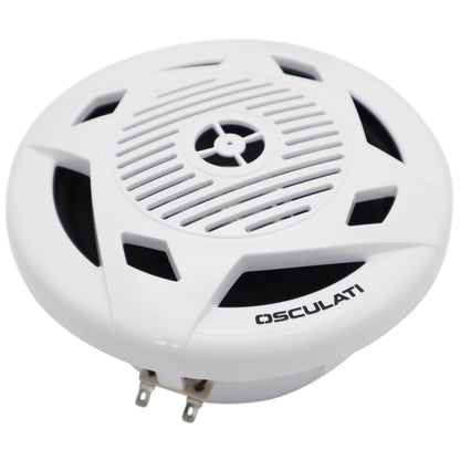 Pair Of White 6.5” Marine Speakers - Osculati Dual Cone Loudspeakers - Waterproof - UV Resistant