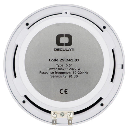 Pair Of White 6.5” Marine Speakers - Osculati Dual Cone Loudspeakers - Waterproof - UV Resistant