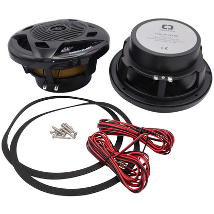 Pair Of Black 6.5” Marine Speakers - Osculati Dual Cone Loudspeakers - Waterproof - UV Resistant
