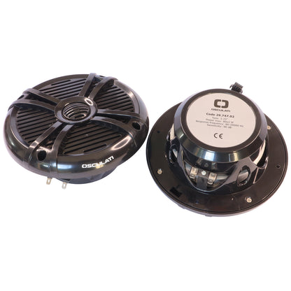 Pair Of 5.25” Osculati Two Way Speakers With Programmable Multicolour LEDS - Waterproof - UV Resistant – 166mm Outside Diameter
