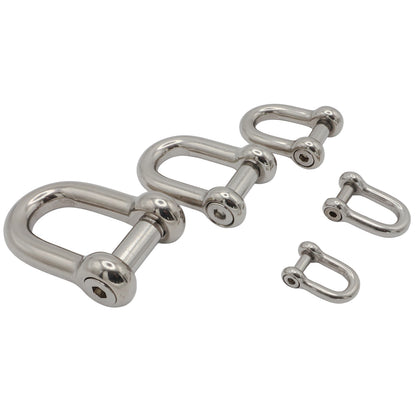 Stainless Steel D-Shackle With Hexagon Socket Pin – 316-Grade Stainless Steel - Metric Sizes