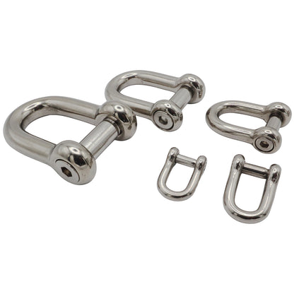Stainless Steel D-Shackle With Hexagon Socket Pin – 316-Grade Stainless Steel - Metric Sizes