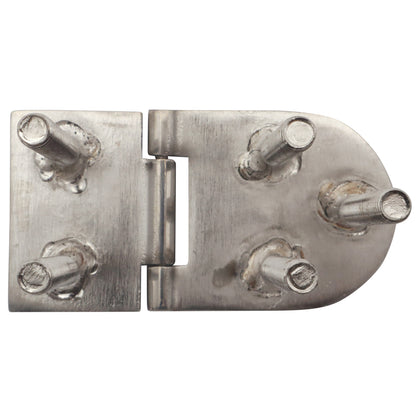 Polished Stainless Steel Hinge 75x39mm With Hidden Fixings (Threaded Studs M6 x 45mm)