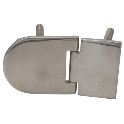 Polished Stainless Steel Hinge 75x39mm With Hidden Fixings (Threaded Studs M6 x 45mm)