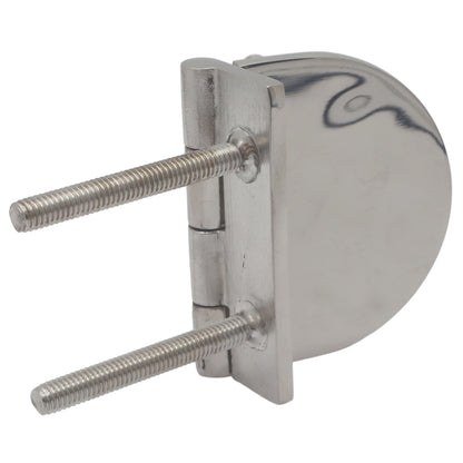 Polished Stainless Steel Hinge 72x65mm With Hidden Fixings (Four Threaded Studs M6 x 45mm)