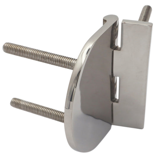 Polished Stainless Steel Hinge 72x65mm With Hidden Fixings (Four Threaded Studs M6 x 45mm)