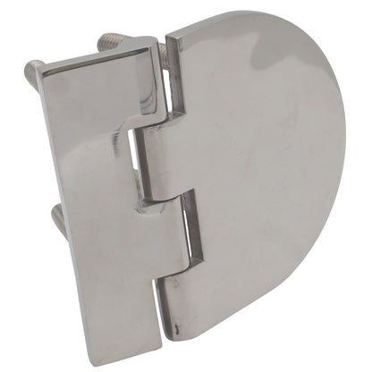 Polished Stainless Steel Hinge 72x65mm With Hidden Fixings (Four Threaded Studs M6 x 45mm)
