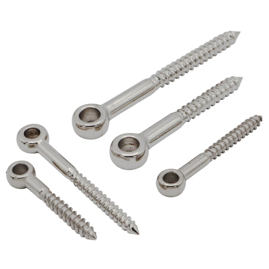 Stainless Steel Eye Bolt With Wood Thread – 316-Grade – Compact & Robust