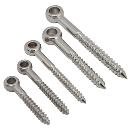 Stainless Steel Eye Bolt With Wood Thread – 316-Grade – Compact & Robust