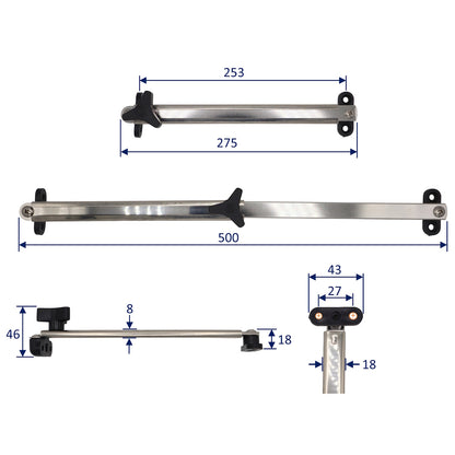 A2 Stainless Steel Hatch Stay Adjuster With Knob - Available In Two Sizes
