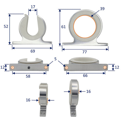 Fishing Rod Storage Holder – Anodised Aluminium With White Nylon Inserts