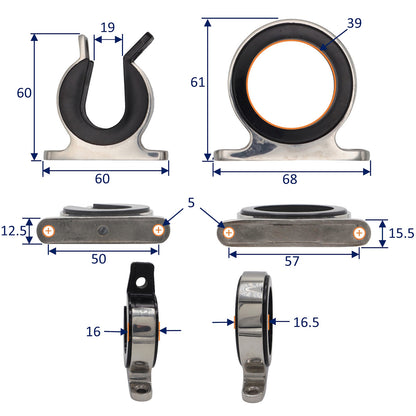 Lockable Fishing Rod Storage Holder – 316-Grade Stainless Steel With Nylon Inserts