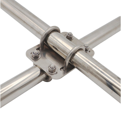 90-Degree Clamp For 25mm Tubing – Clamps Two Tubes At Right-Angles – With U-Bolts & Nyloc Nuts