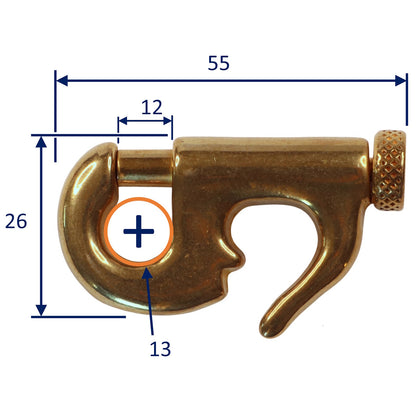 Bronze Roll-Over Crimp-on Piston Hank Fastener 43mm or 55mm, Ideal For Use On Jibs And Other Fore-Sails