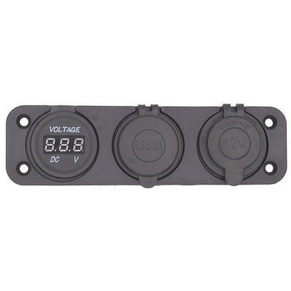 Marine Power Outlet With USB-A & USB-C – Includes Cigarette Lighter Socket & Digital Voltmeter Display