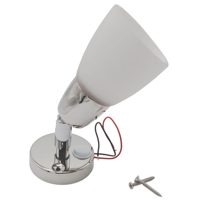 Frosted Glass / Polished Stainless Steel Swivel LED Spot Light – With USB C Charging Point – Osculati – 92 Lumen