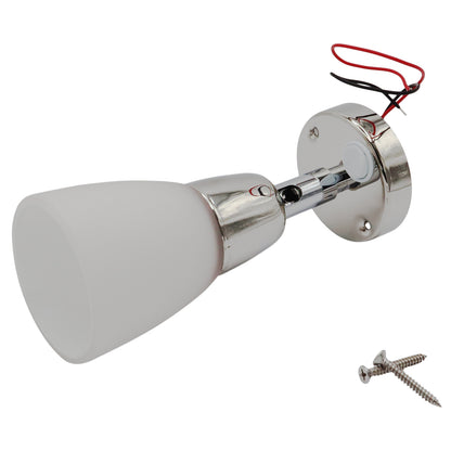 Frosted Glass / Polished Stainless Steel Swivel LED Spot Light – With USB C Charging Point – Osculati – 92 Lumen