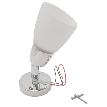 Frosted Glass / Polished Stainless Steel Swivel LED Spot Light – With USB C Charging Point – Osculati – 92 Lumen