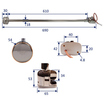 Evolved 360 Degree Anchor Light - Foldable Lighting Pole – For Vessels Up To 20m