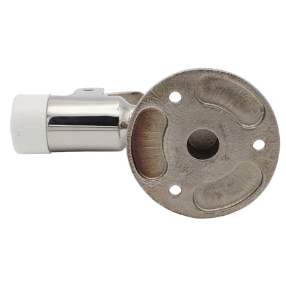 Boat Floor-Mounted Door Stopper With Catch – Polished 316-Grade Stainless Steel