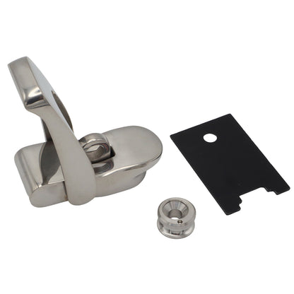 Sprung Lockable Hasp – Polished 316-Grade Stainless Steel – With Loop For Padlock