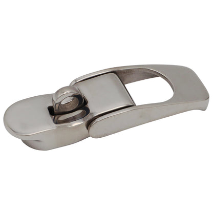 Sprung Lockable Hasp – Polished 316-Grade Stainless Steel – With Loop For Padlock