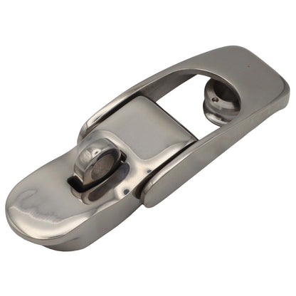 Sprung Lockable Hasp – Polished 316-Grade Stainless Steel – With Loop For Padlock