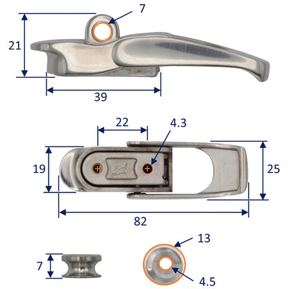 Sprung Lockable Hasp – Polished 316-Grade Stainless Steel – With Loop For Padlock