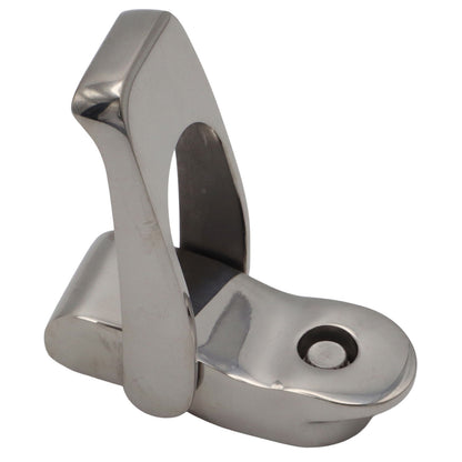 Sprung Lockable Hasp – Polished 316-Grade Stainless Steel – With Twist Lock Key