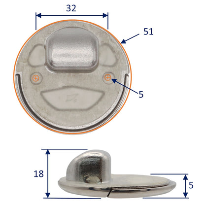 Polished A4 Stainless Steel Waterproof Round Lifting Handle – 51mm Diameter